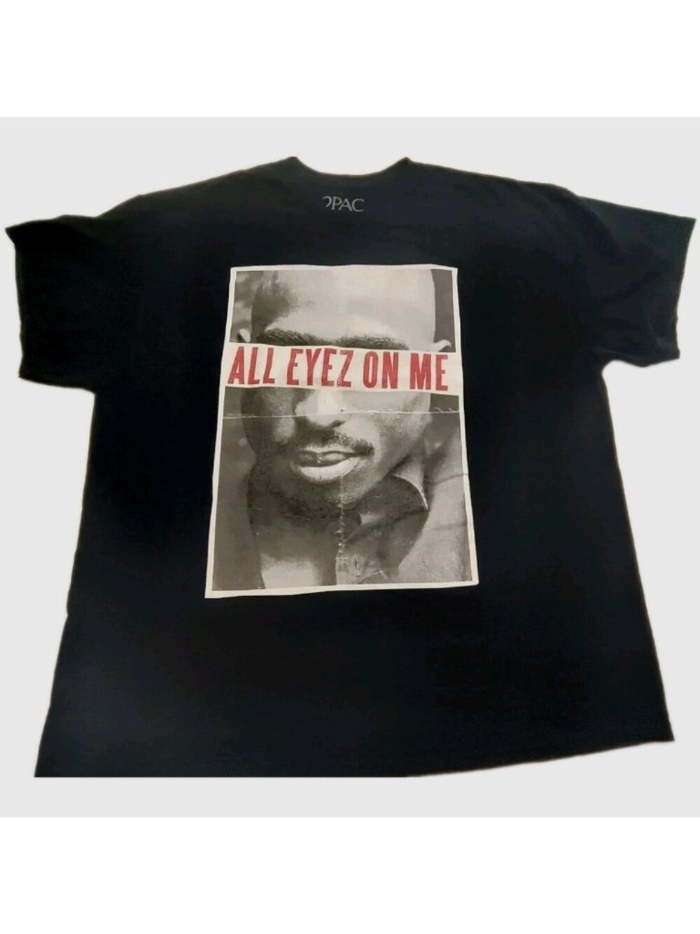 2Pac TUPAC Black 2X T-Shirt All Eyez On Me 100 % Cotton Short Sleeve